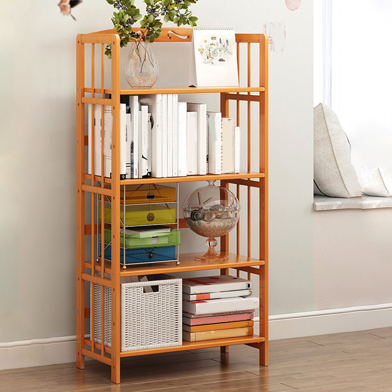 Modern Bamboo Floor Shelf Bookcase Open Etagere Bookshelf for Study Room