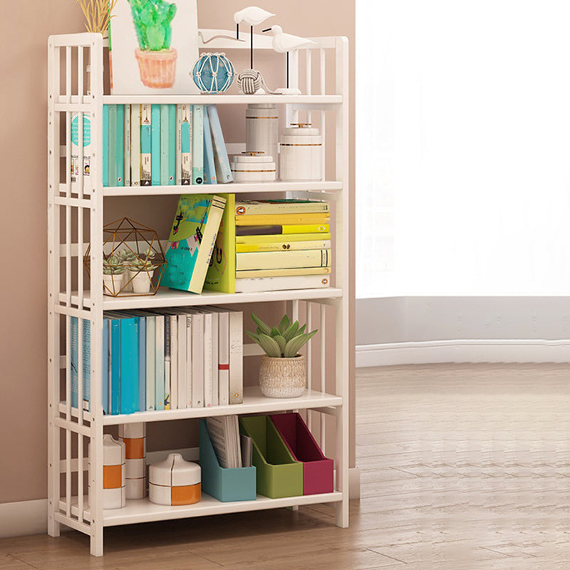 Modern Bamboo Floor Shelf Bookcase Open Etagere Bookshelf for Study Room