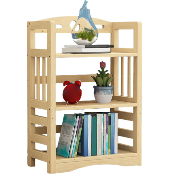 Etagere Vertical Modern Book Shelf Natural Wooden Shelf Bookcase for Study Room