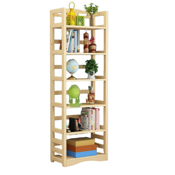Etagere Vertical Modern Book Shelf Natural Wooden Shelf Bookcase for Study Room