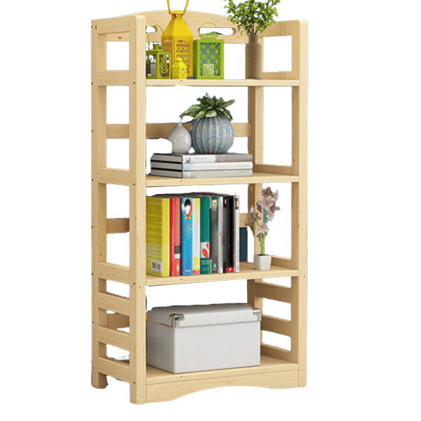 Etagere Vertical Modern Book Shelf Natural Wooden Shelf Bookcase for Study Room