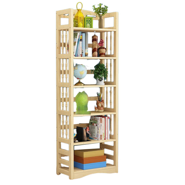 Etagere Vertical Modern Book Shelf Natural Wooden Shelf Bookcase for Study Room