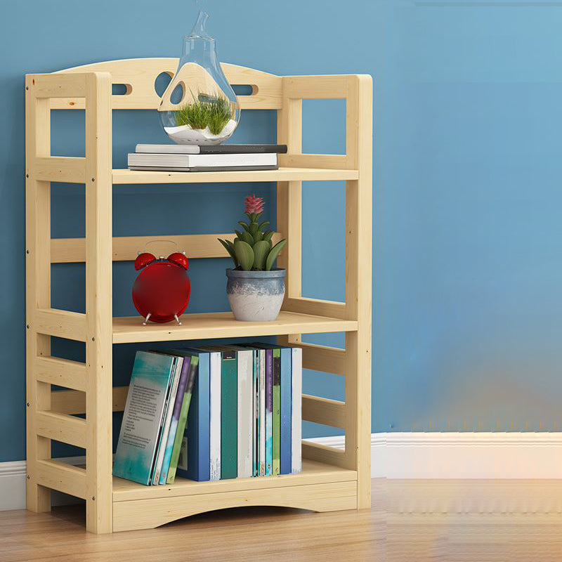 Etagere Vertical Modern Book Shelf Natural Wooden Shelf Bookcase for Study Room