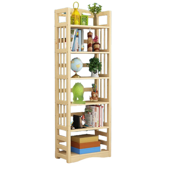 Etagere Vertical Modern Book Shelf Natural Wooden Shelf Bookcase for Study Room