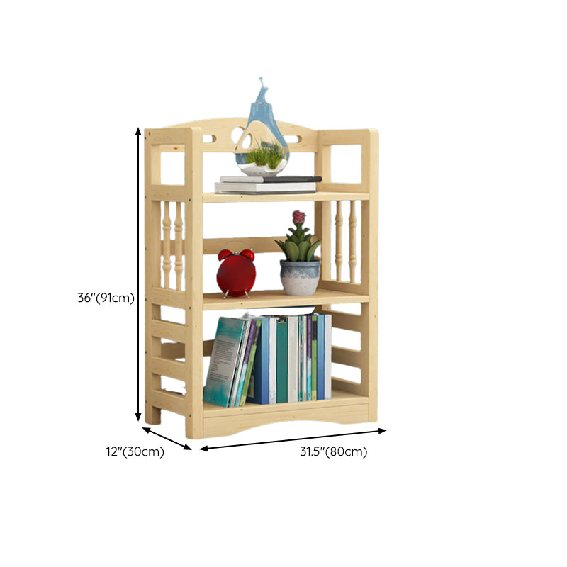 Etagere Vertical Modern Book Shelf Natural Wooden Shelf Bookcase for Study Room