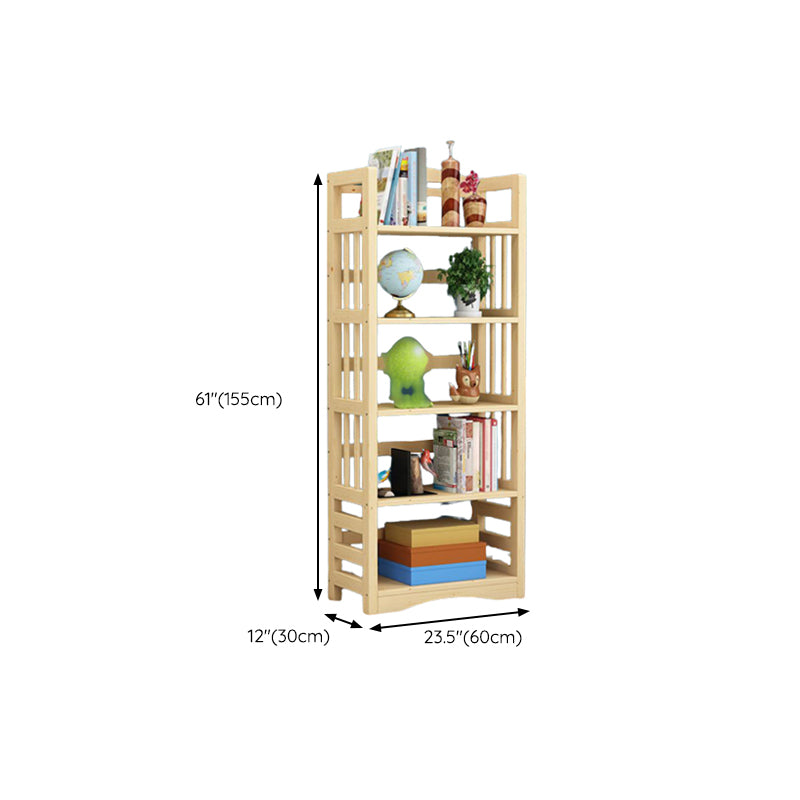 Etagere Vertical Modern Book Shelf Natural Wooden Shelf Bookcase for Study Room