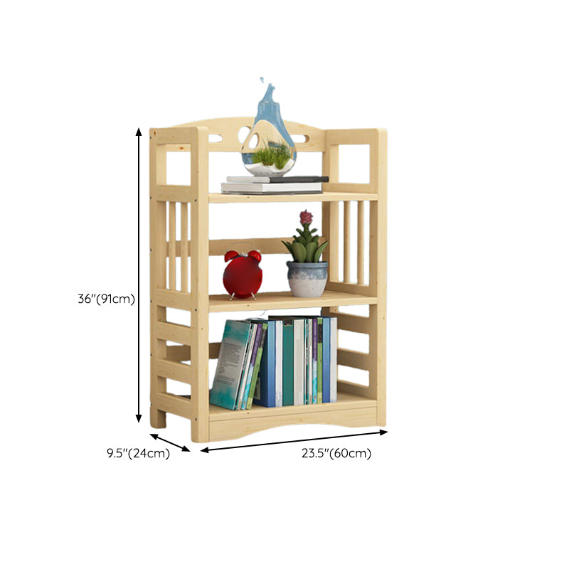 Etagere Vertical Modern Book Shelf Natural Wooden Shelf Bookcase for Study Room