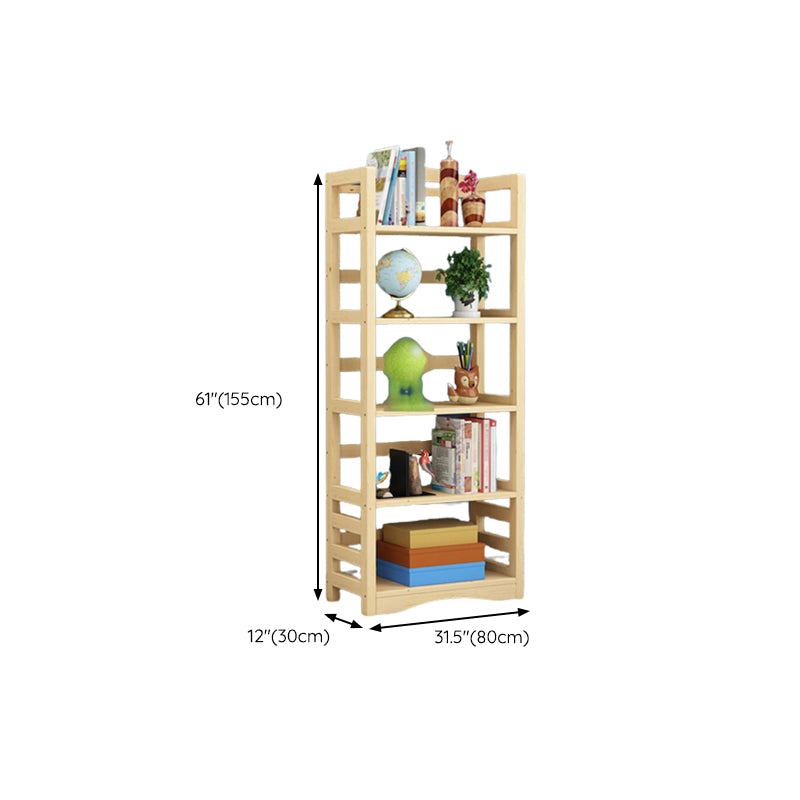 Etagere Vertical Modern Book Shelf Natural Wooden Shelf Bookcase for Study Room