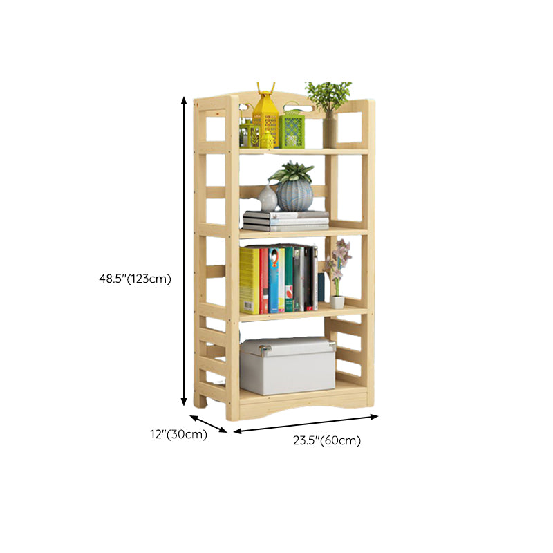 Etagere Vertical Modern Book Shelf Natural Wooden Shelf Bookcase for Study Room