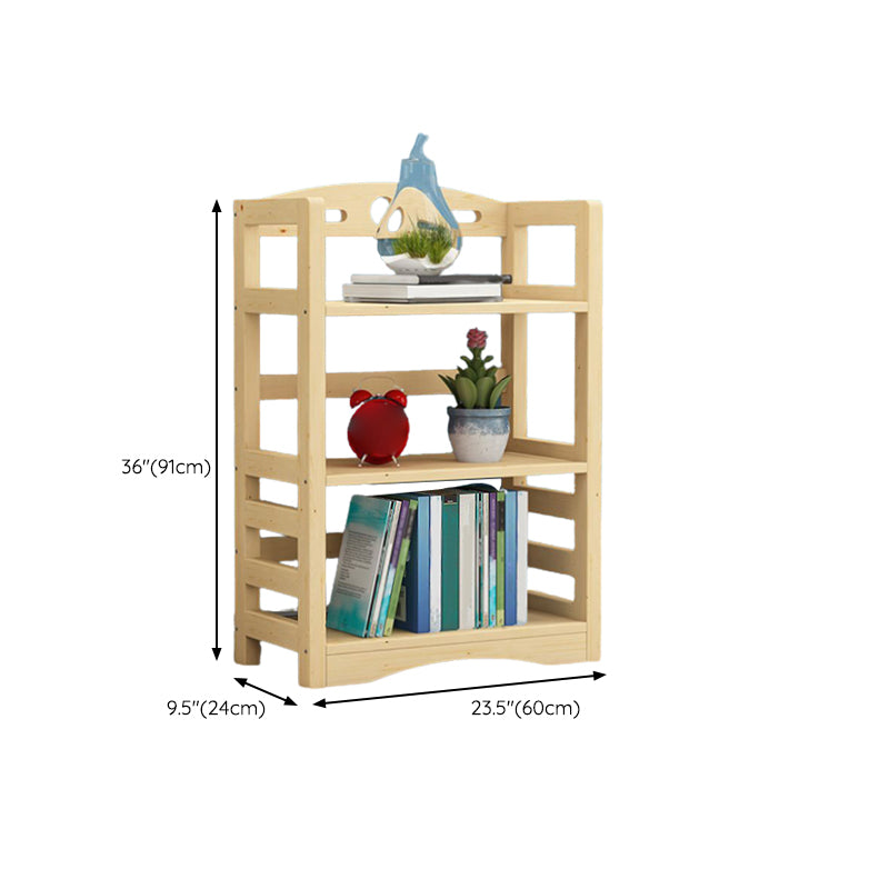 Etagere Vertical Modern Book Shelf Natural Wooden Shelf Bookcase for Study Room