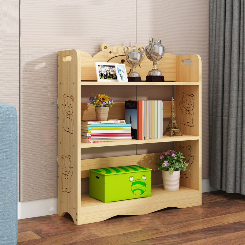 Modern Vertical Wooden Shelf Bookcase Shelves Included Natural Bookshelf for Home