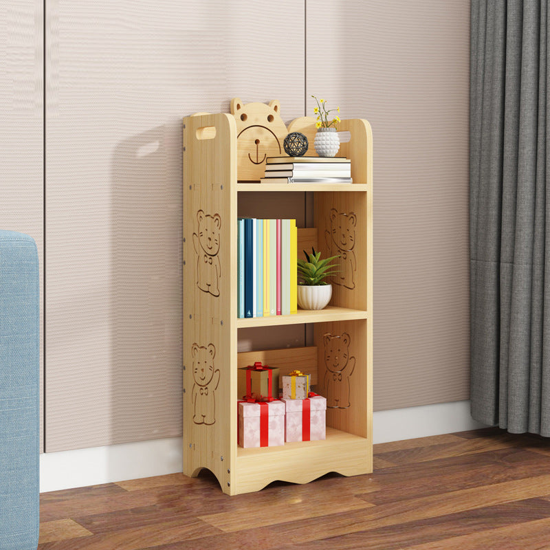 Modern Vertical Wooden Shelf Bookcase Shelves Included Natural Bookshelf for Home