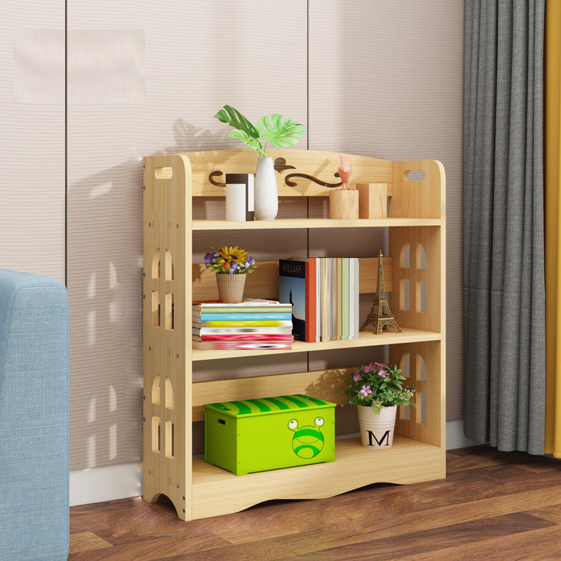 Modern Vertical Wooden Shelf Bookcase Shelves Included Natural Bookshelf for Home