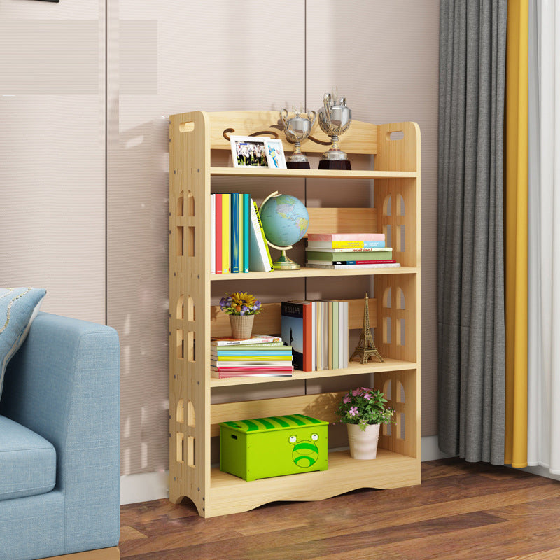 Modern Vertical Wooden Shelf Bookcase Shelves Included Natural Bookshelf for Home