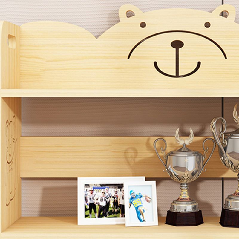 Modern Vertical Wooden Shelf Bookcase Shelves Included Natural Bookshelf for Home