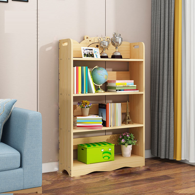Modern Vertical Wooden Shelf Bookcase Shelves Included Natural Bookshelf for Home