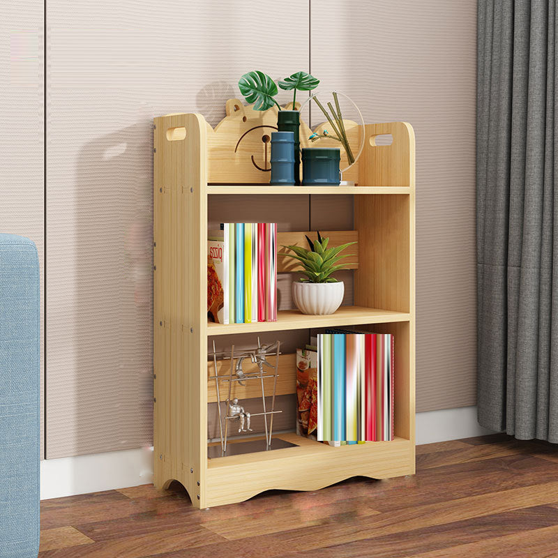 Modern Vertical Wooden Shelf Bookcase Shelves Included Natural Bookshelf for Home