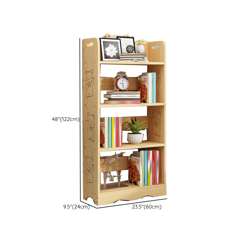 Modern Vertical Wooden Shelf Bookcase Shelves Included Natural Bookshelf for Home