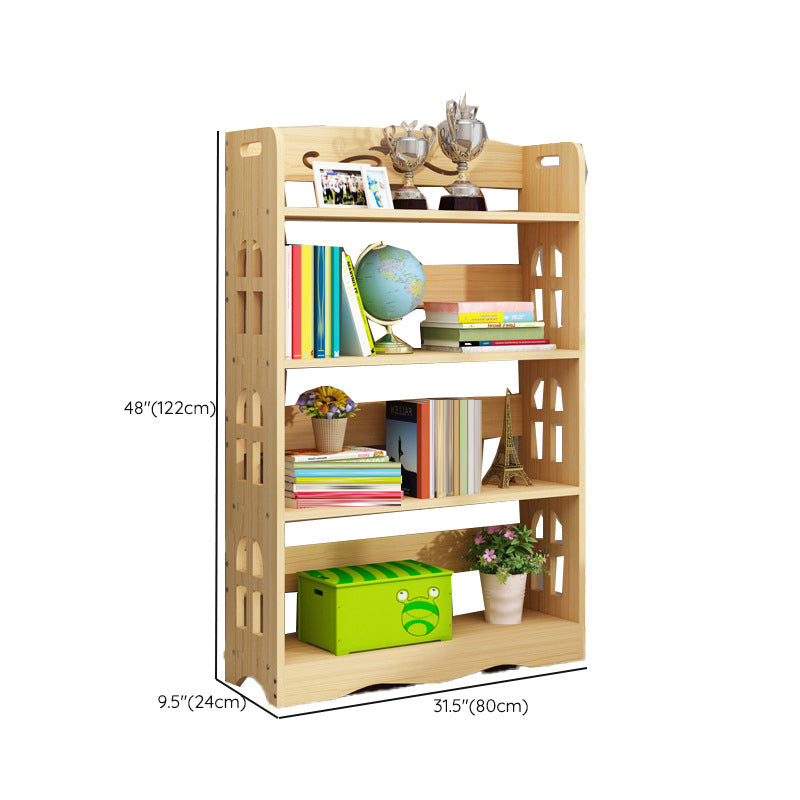 Modern Vertical Wooden Shelf Bookcase Shelves Included Natural Bookshelf for Home