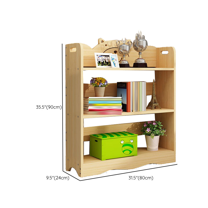 Modern Vertical Wooden Shelf Bookcase Shelves Included Natural Bookshelf for Home