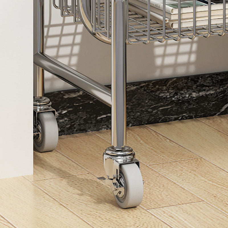 Industrial Metal Coat Rack Hanging Rail and Storage Basket Entryway Kit with Castors