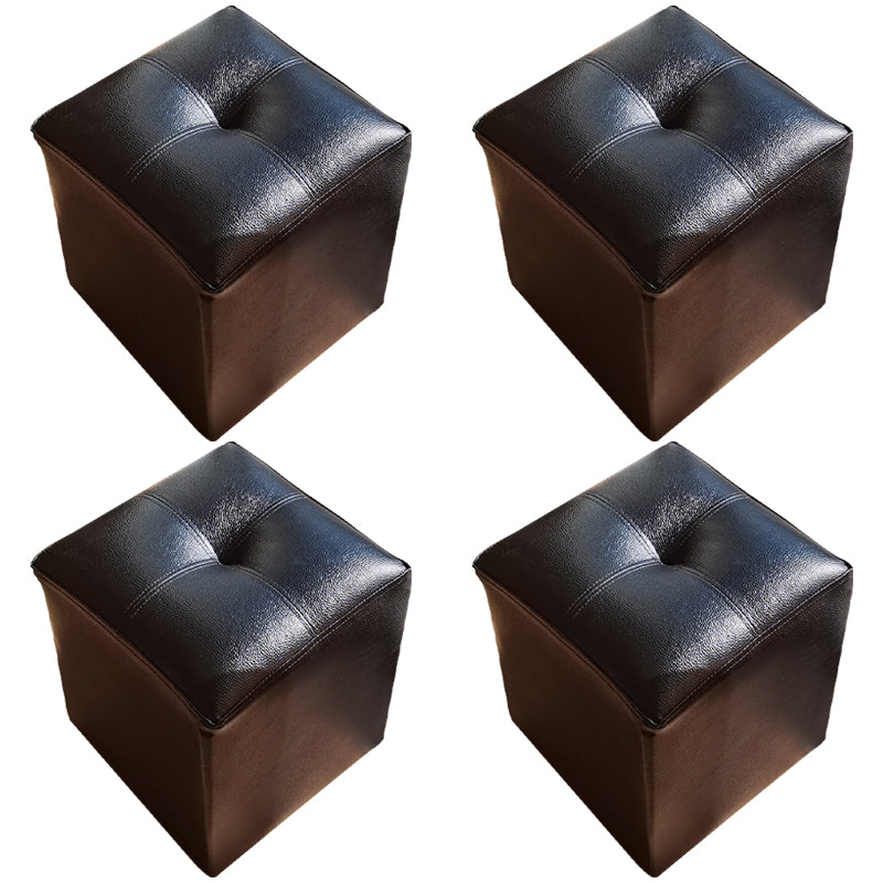 Black Modern Pouf Water Resistant Square Pouf for Home Decor