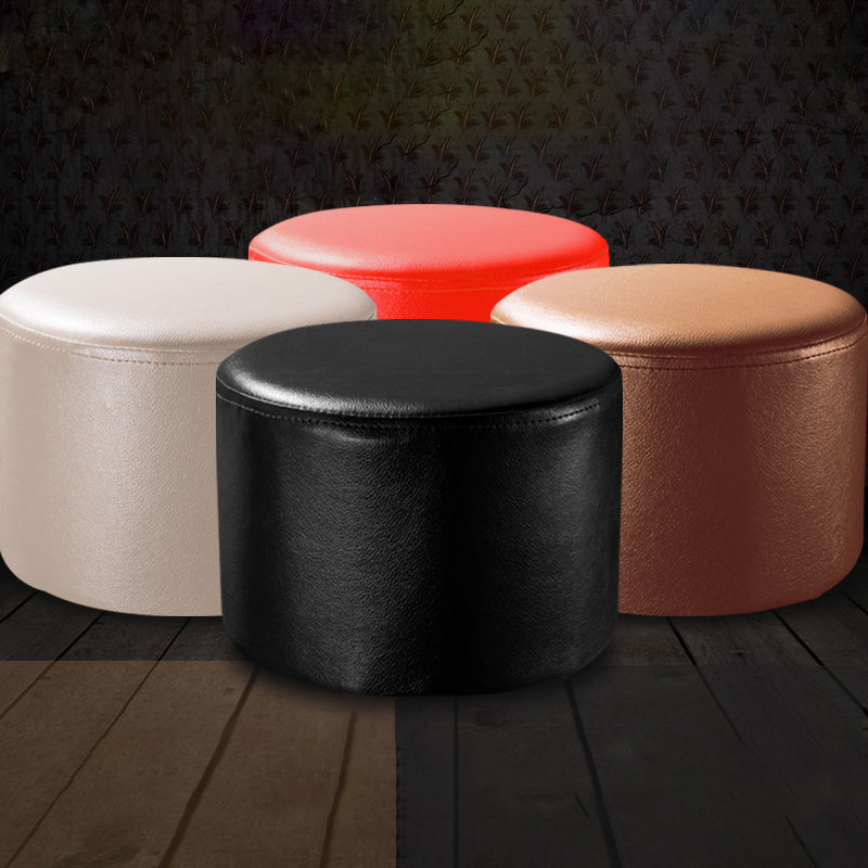 Modern Solid Color Pouf Mildew Resistant Round Pouf for Drawing Room