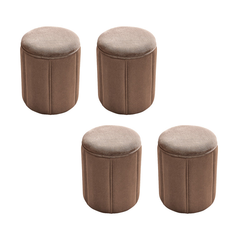 Modern Round Pouf Pure Color Tear Resistant Pouf for Drawing Room