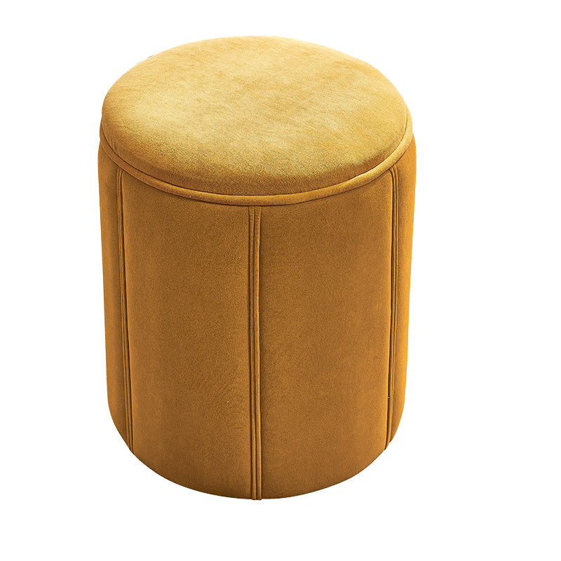 Modern Round Pouf Pure Color Tear Resistant Pouf for Drawing Room