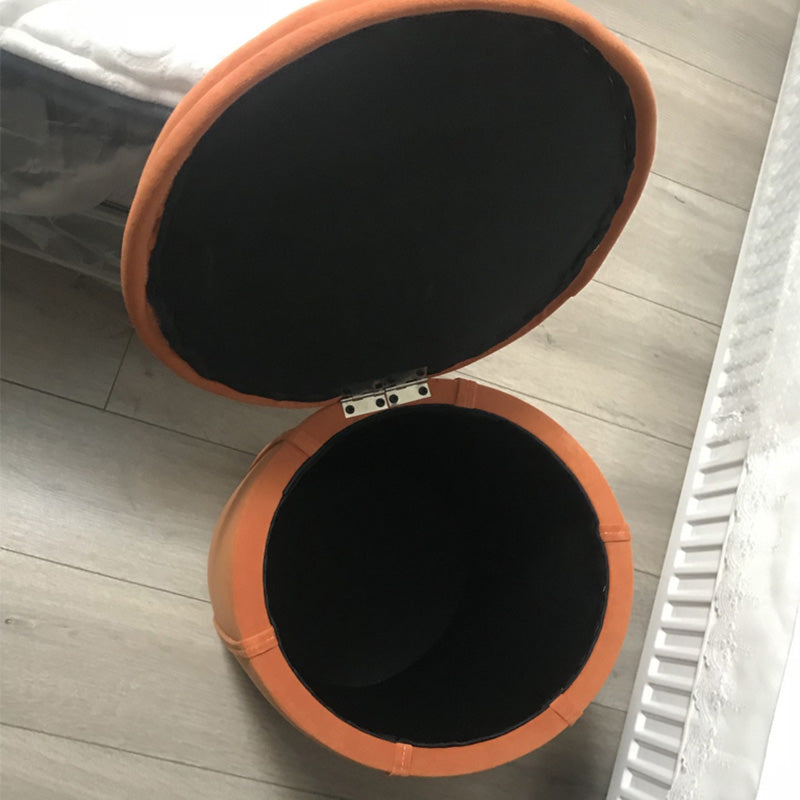 Modern Round Pouf Pure Color Tear Resistant Pouf for Drawing Room