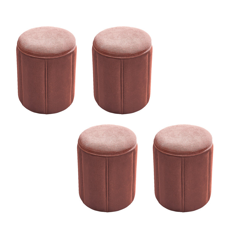 Modern Round Pouf Pure Color Tear Resistant Pouf for Drawing Room