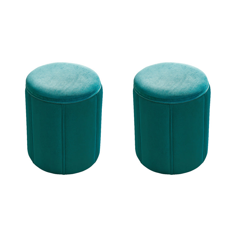 Modern Round Pouf Pure Color Tear Resistant Pouf for Drawing Room