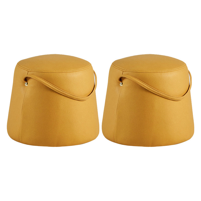 Orange Modern Pouf Tear Resistant Pure Color Pouf for Living Room