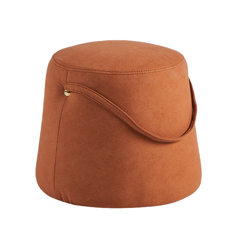 Orange Modern Pouf Tear Resistant Pure Color Pouf for Living Room