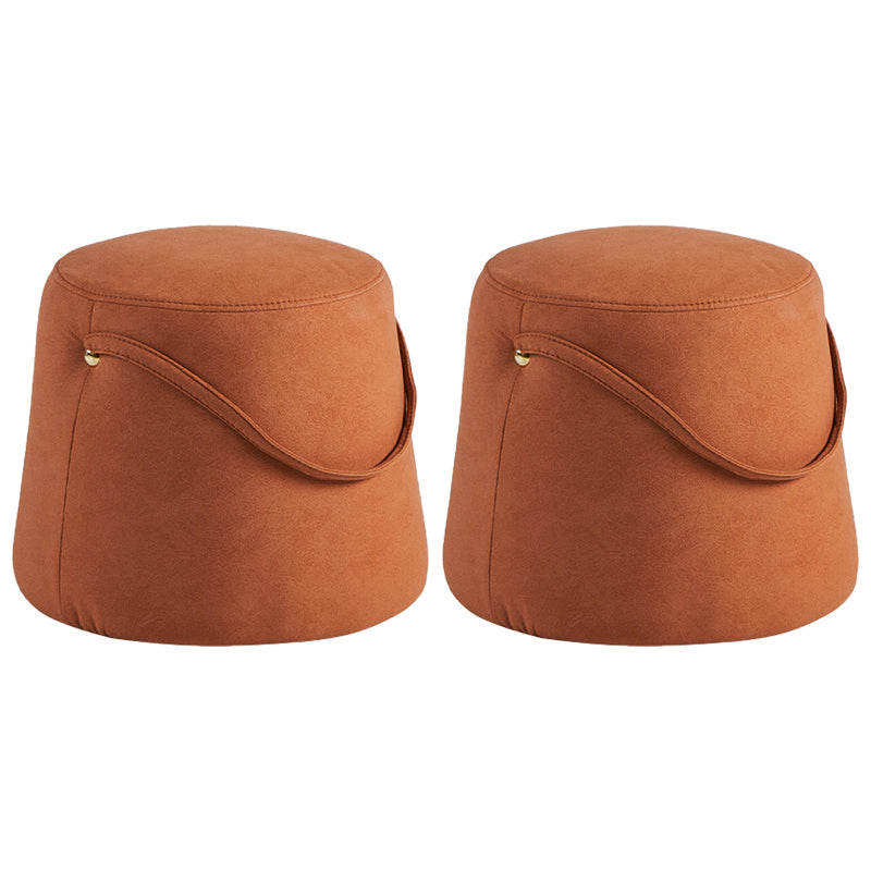 Orange Modern Pouf Tear Resistant Pure Color Pouf for Living Room