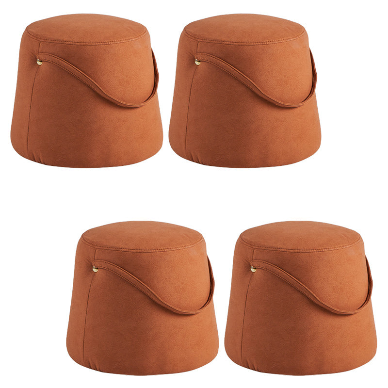 Orange Modern Pouf Tear Resistant Pure Color Pouf for Living Room