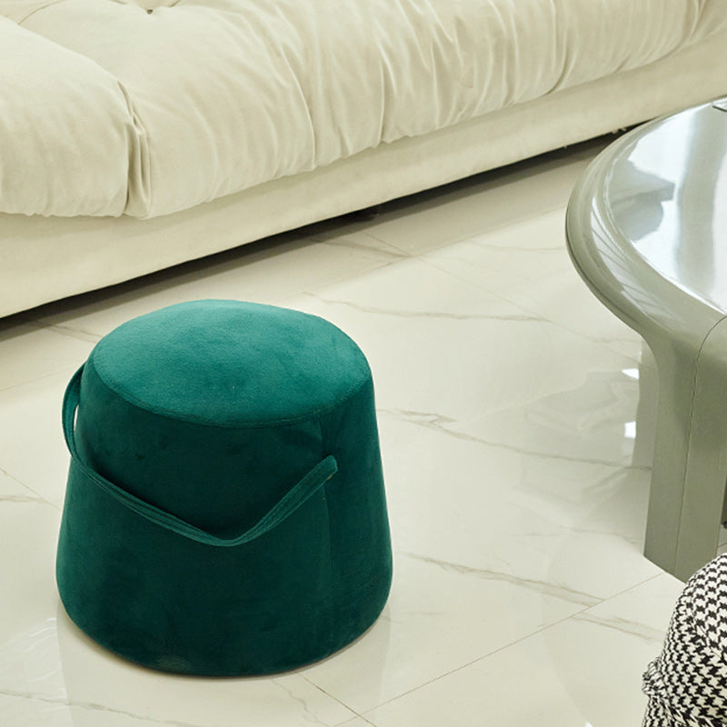 Orange Modern Pouf Tear Resistant Pure Color Pouf for Living Room