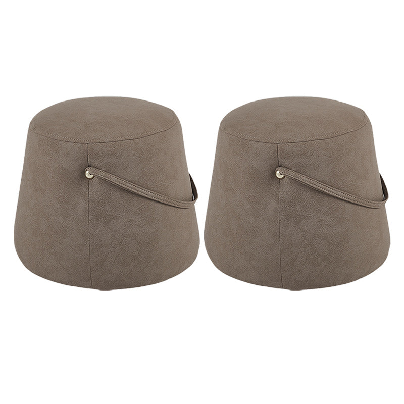 Orange Modern Pouf Tear Resistant Pure Color Pouf for Living Room