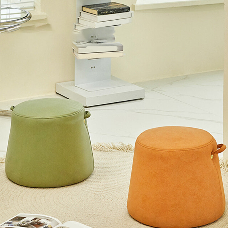 Orange Modern Pouf Tear Resistant Pure Color Pouf for Living Room