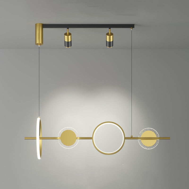 4/6-Light Modernism Golden Kitchen Island Lighting LED Ceiling Light for Foyer