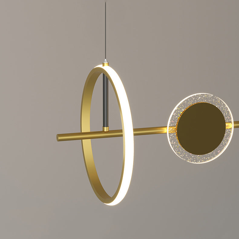 4/6-Light Modernism Golden Kitchen Island Lighting LED Ceiling Light for Foyer