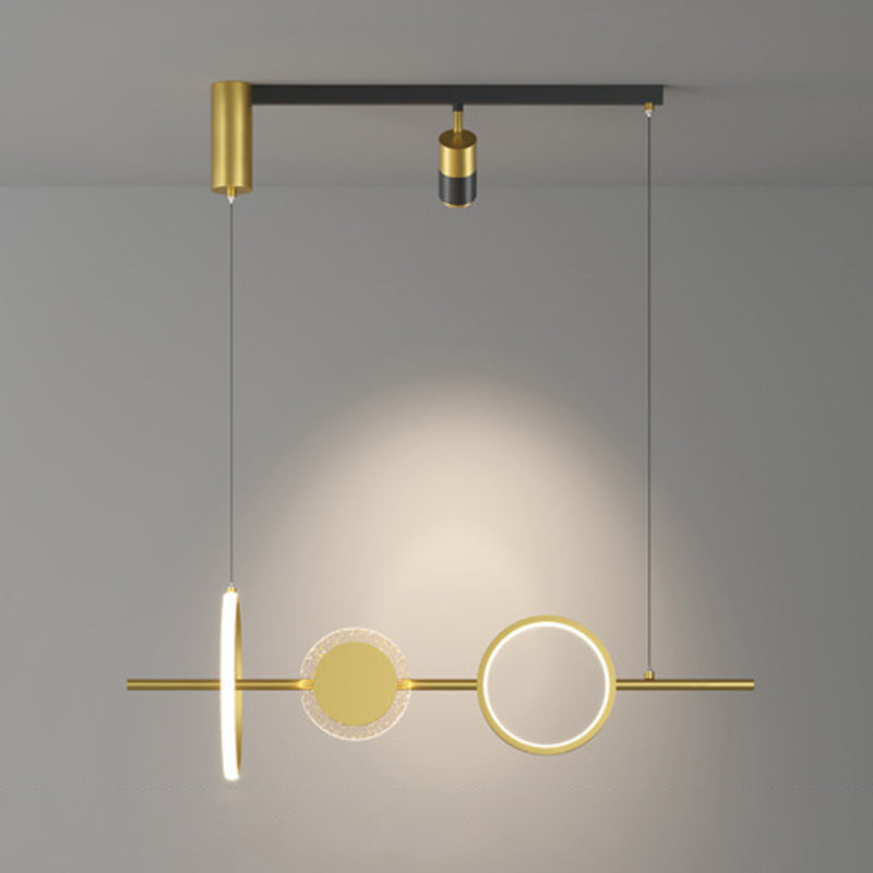 4/6-Light Modernism Golden Kitchen Island Lighting LED Ceiling Light for Foyer
