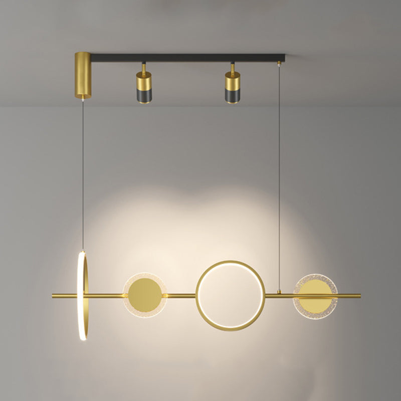 4/6-Light Modernism Golden Kitchen Island Lighting LED Ceiling Light for Foyer