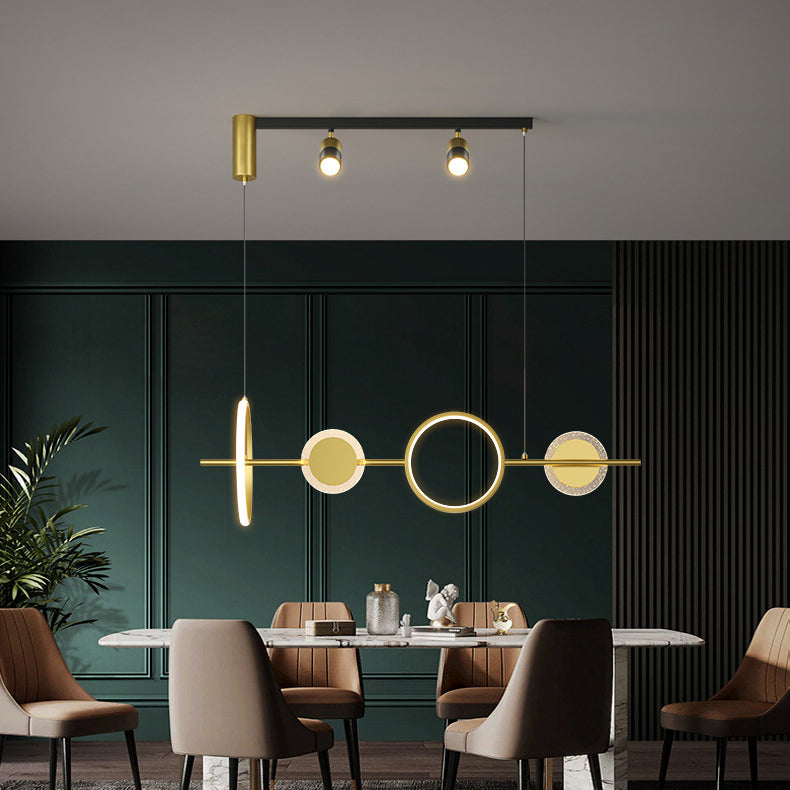 4/6-Light Modernism Golden Kitchen Island Lighting LED Ceiling Light for Foyer