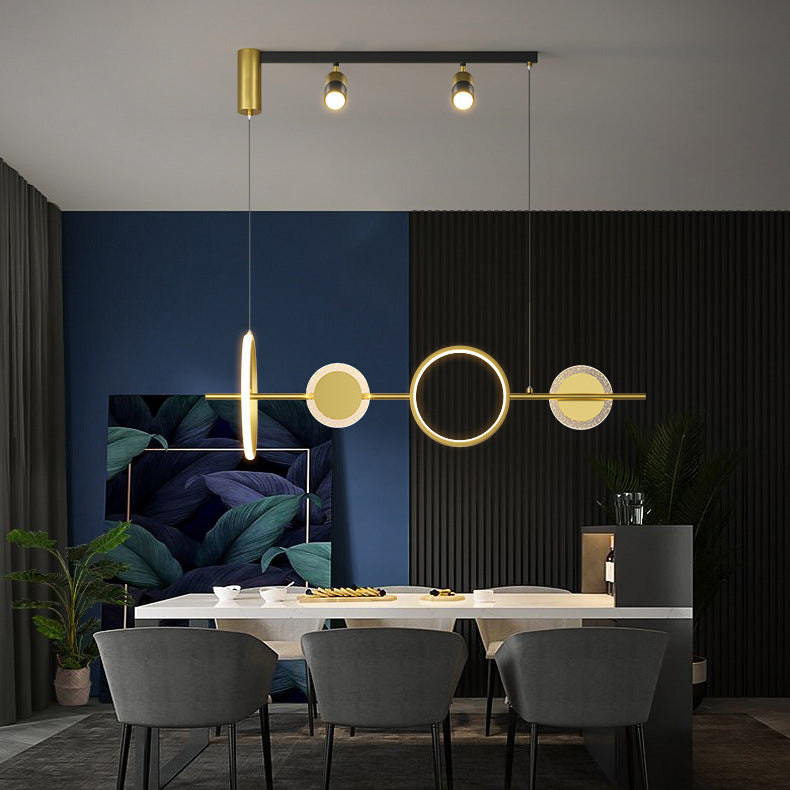 4/6-Light Modernism Golden Kitchen Island Lighting LED Ceiling Light for Foyer