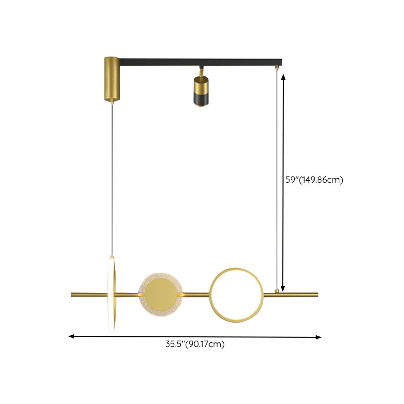 4/6-Light Modernism Golden Kitchen Island Lighting LED Ceiling Light for Foyer