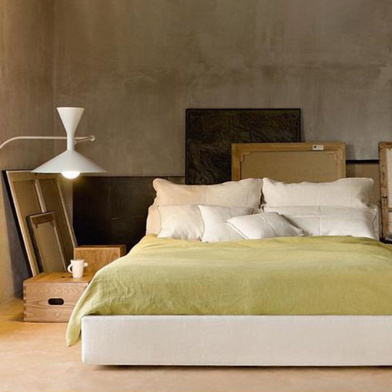 Modern Swing Arm Wall Sconce Cone Shape Wall Light with Metal Shade for Bedroom