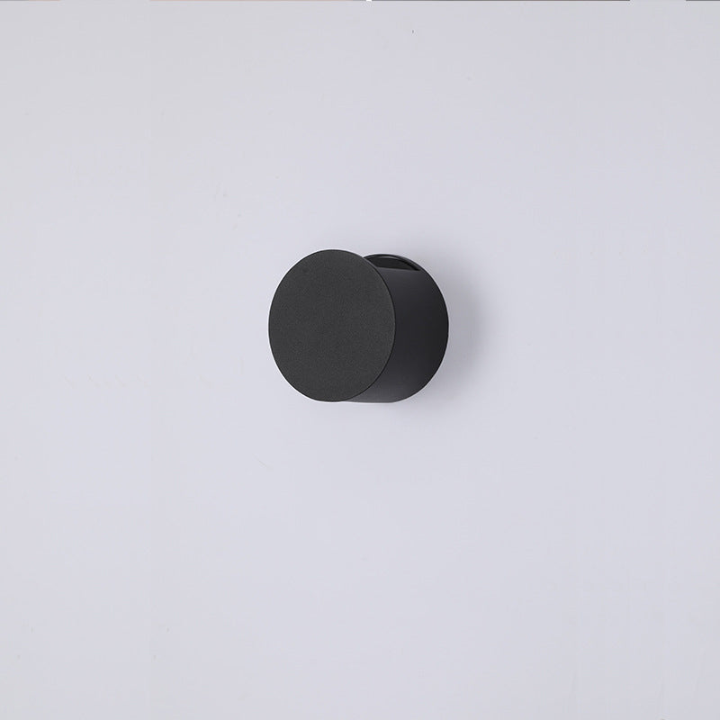 Circular Shape Wall Light Modern Style Metal 2 Lights Sconce in Black/White