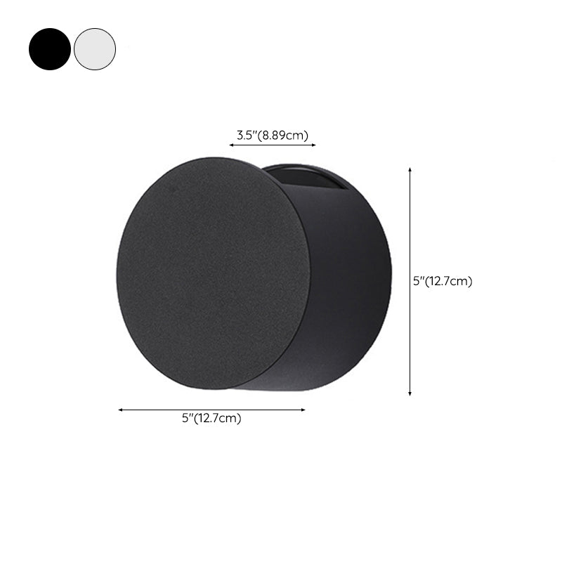 Circular Shape Wall Light Modern Style Metal 2 Lights Sconce in Black/White