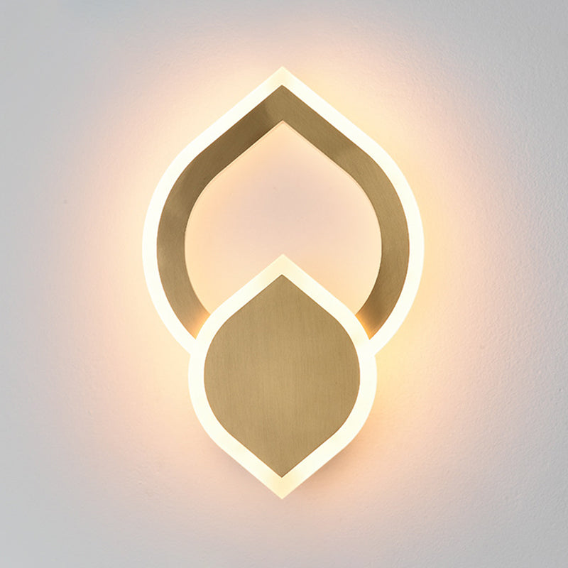 2-Light Wall Sconce Light Modern Metal Wall Sconce Lighting in Gold